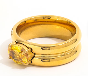 Bague double anneau avec Zircon coloré
