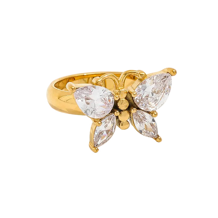 Bague Papillon avec pierre Zircon