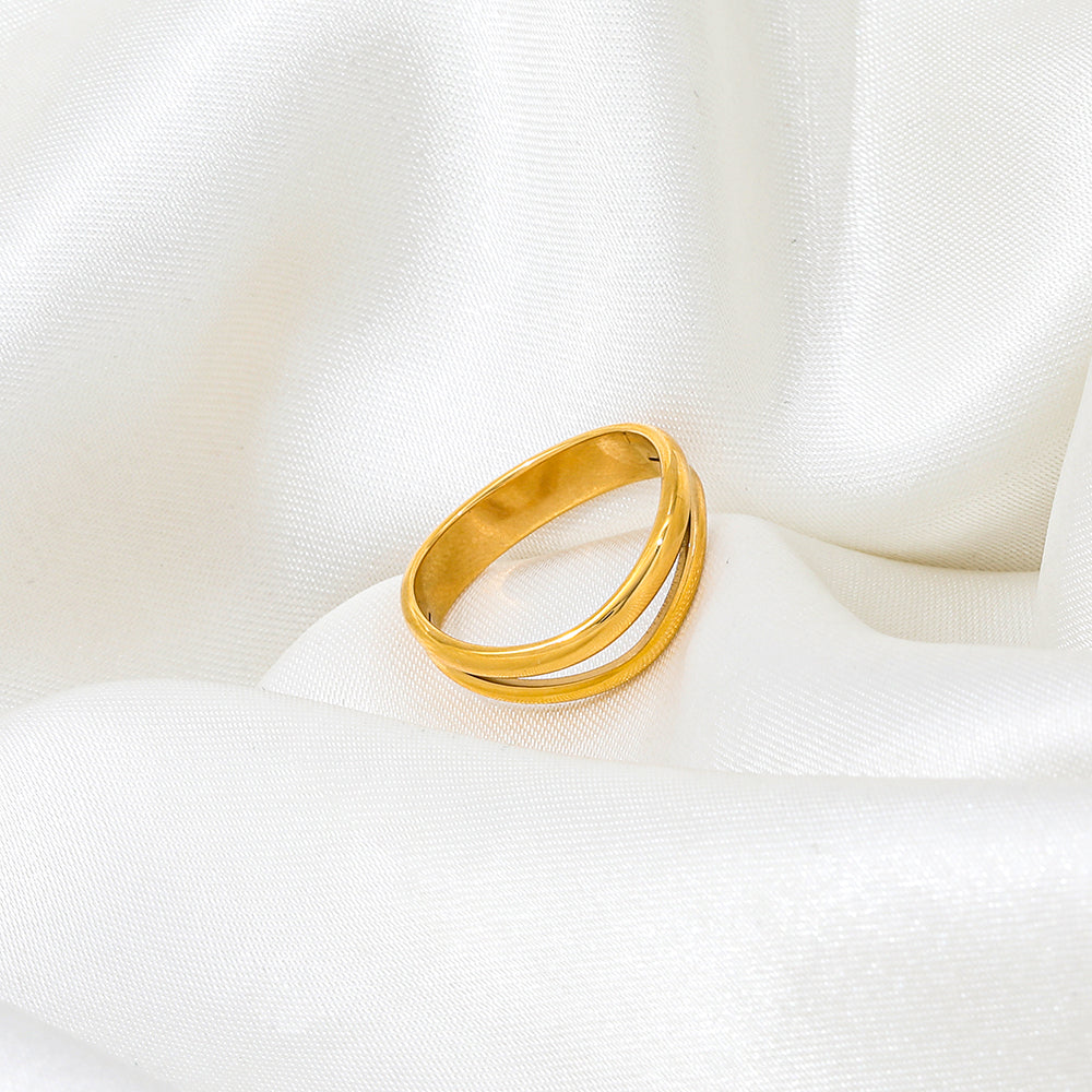 Bague Double couche courbe anneaux