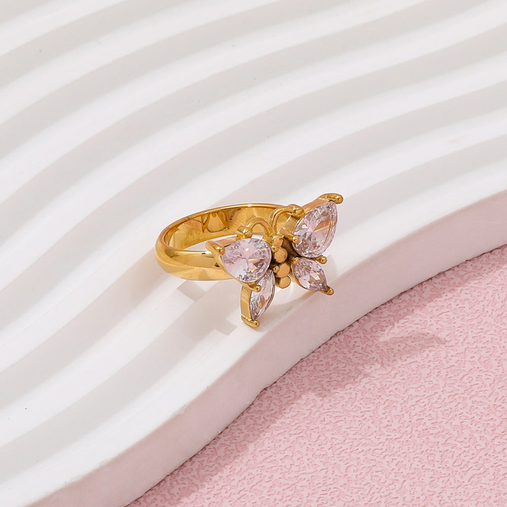 Bague Papillon avec pierre Zircon