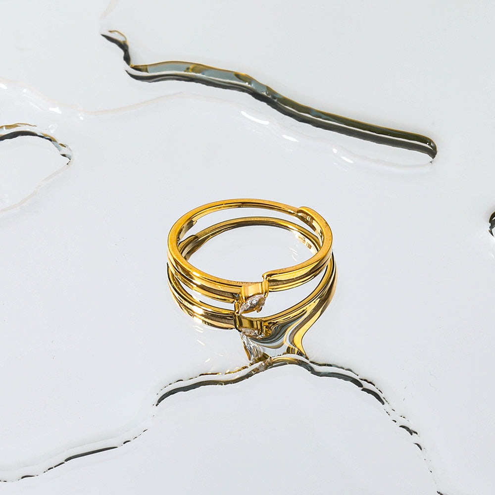 Bague avec pierre Zircon mini losange