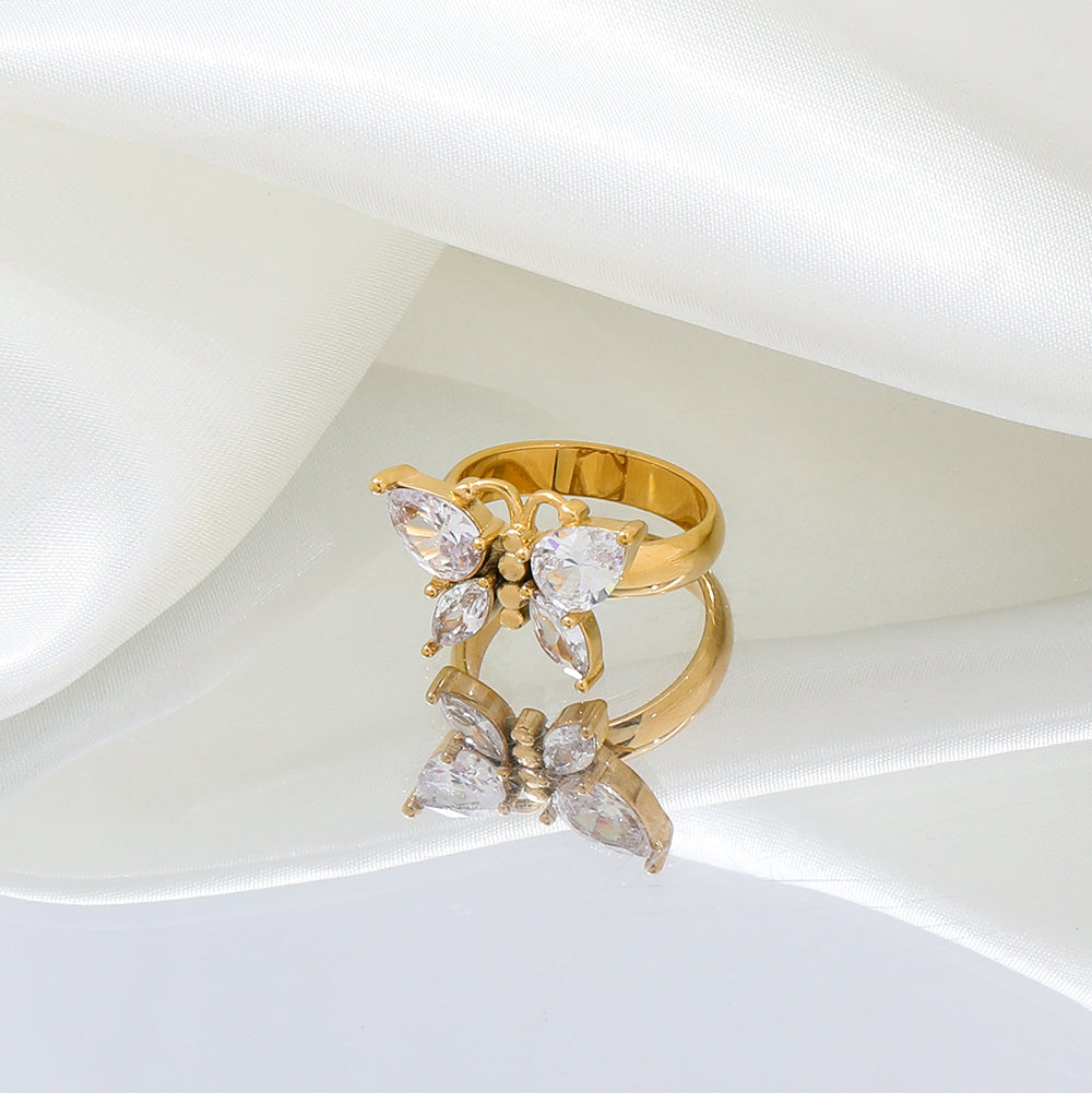 Bague Papillon avec pierre Zircon