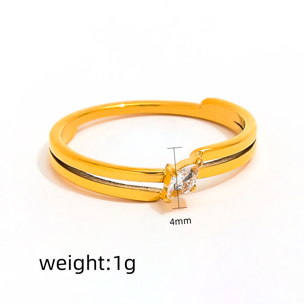 Bague avec pierre Zircon mini losange